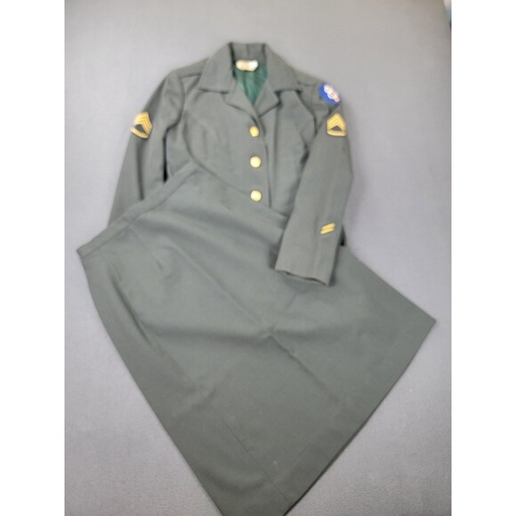 Vintage US Army Women's Class A Uniform Jacket Skirt 12R AG-344 SGT Eighth Army - Picture 1 of 16